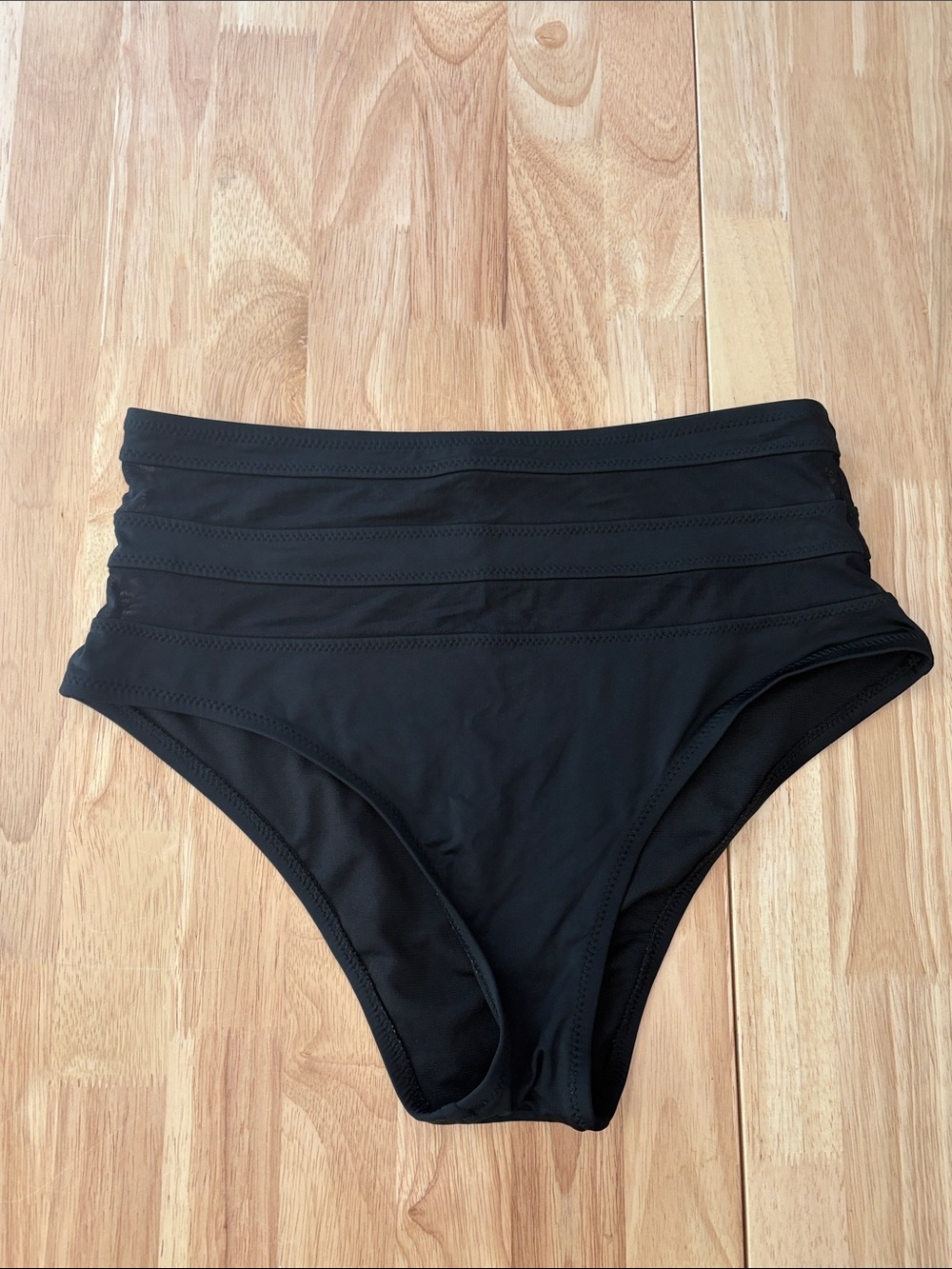 Shade & Shore Black High-Waist Bikini Bottoms